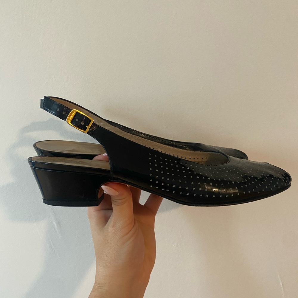 Salvatore Ferragamo - Vintage Black Patent Italian Leather Loafer - Size 9.5